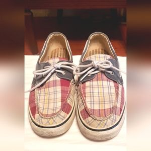 SPERRY TOP SIDER plaid boat shoes size 9